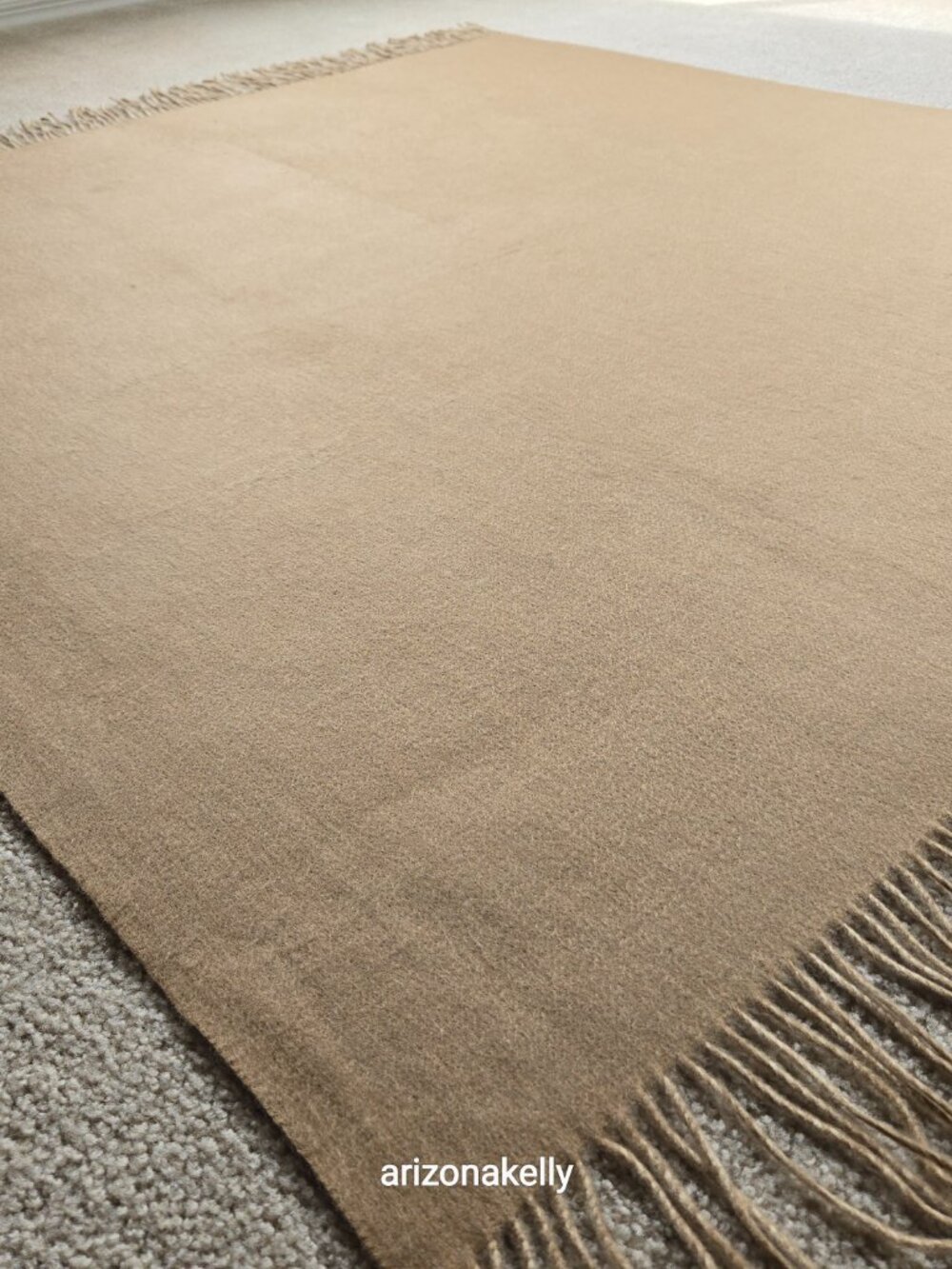 NWT Woven Cashmere Wool Blend Throw Caroline Grace Alashan Cashmere Reversible - Picture 6 of 13